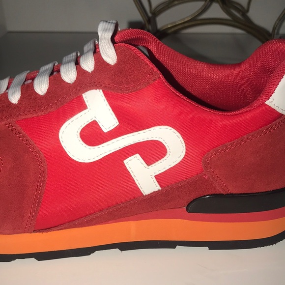 OPP FRANCE LACE UP SUEDE SNEAKERS RED - Picture 9 of 16
